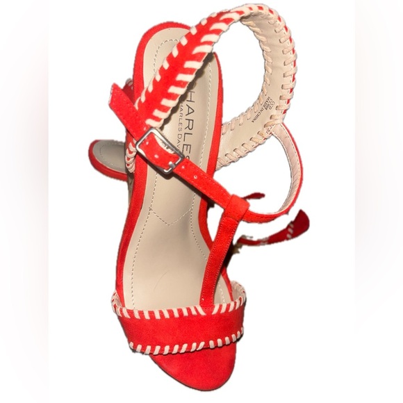 Charles by Charles David Red Wedge Sandals - Picture 6 of 12